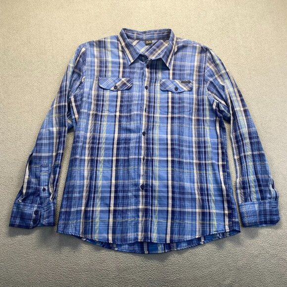 Oakley Dress Shirt‎ Mens Size XLarge Blue Striped Long Sleeve Pockets - Picture 13 of 13